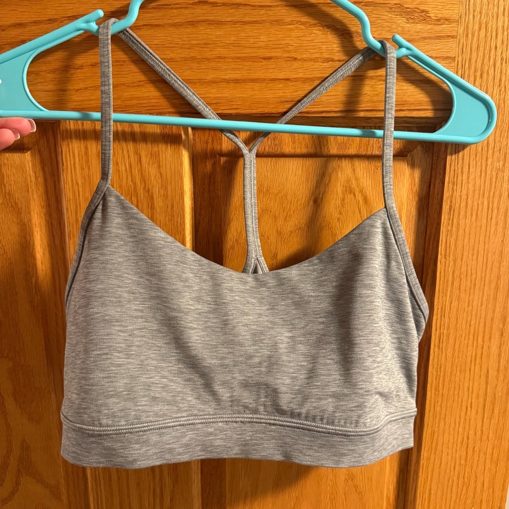 Lululemon Heathered Core Medium Grey Flow Y Bra Nulu (Light Support, A-C Cups)